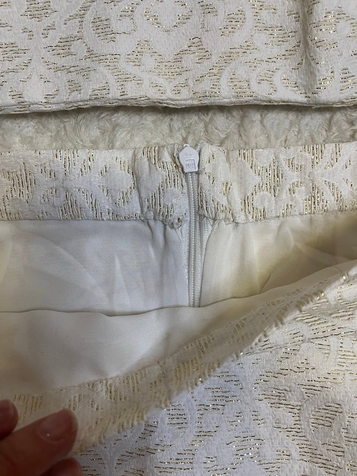 Straplez midi Beyaz Abiye takımı - Görsel 3