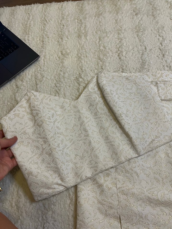 Straplez midi Beyaz Abiye takımı - Görsel 2