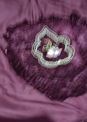 bordo suet Nakışlı Yatak Örtüsü - Görsel 12