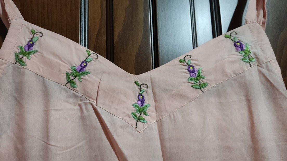 Nakışlı Uzun Pembe Kadın Sabahlık - Görsel 5