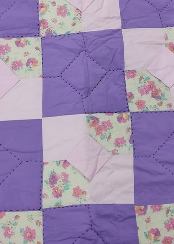 Nakışlı Mor Pastel Yatak Örtüsü - Görsel 3