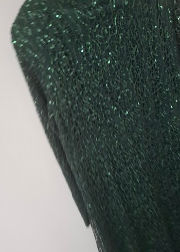 Yeşil Drapeli Uzun Abiye Elbise - Görsel 2