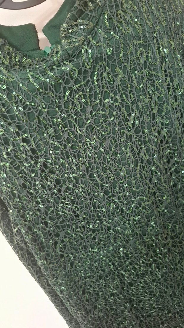 Yeşil Drapeli Uzun Abiye Elbise - Görsel 3