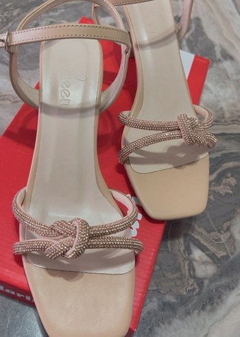 Pembe Blok Topuklu Kadın Abiye Ayakkabı - Görsel 2