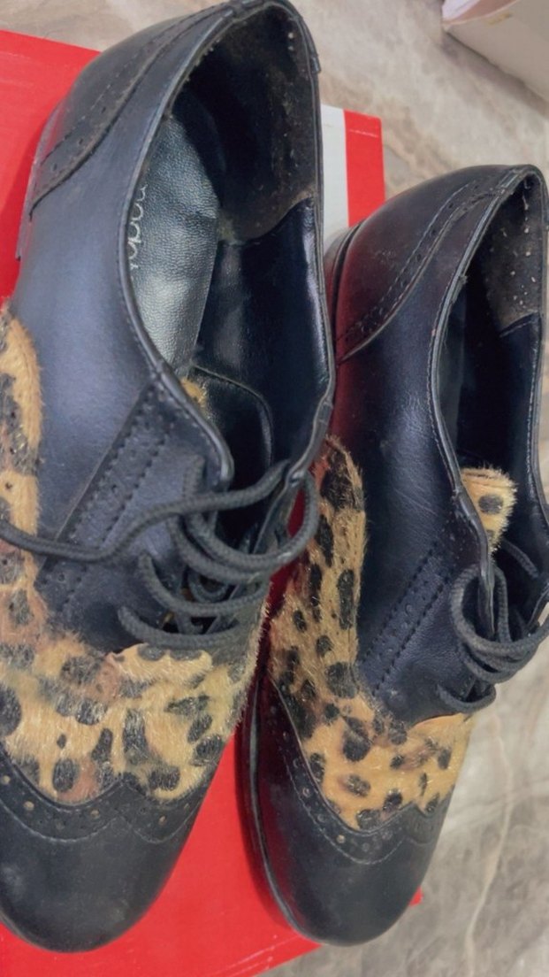 Leopar Desenli Tüylü Kadın Klasik Ayakkabı - Görsel 2