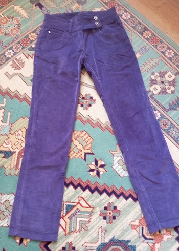 kız çocuk mor renk kadife pantalon