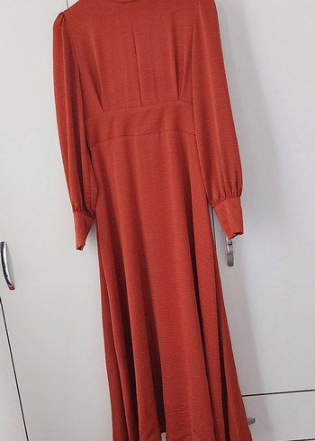 Moda Ala saten elbise. - Görsel 6