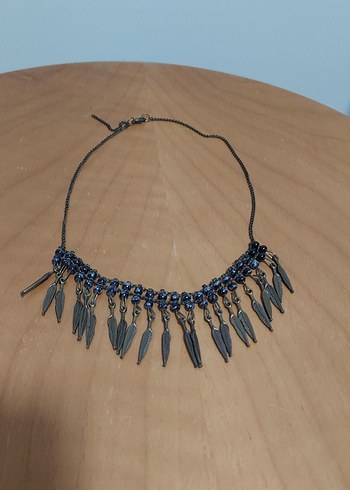 Bohem Tarzı Mavi Boncuklu Midi Kolye - Görsel 2