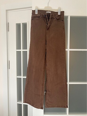 Kahverengi wide leg pantolon