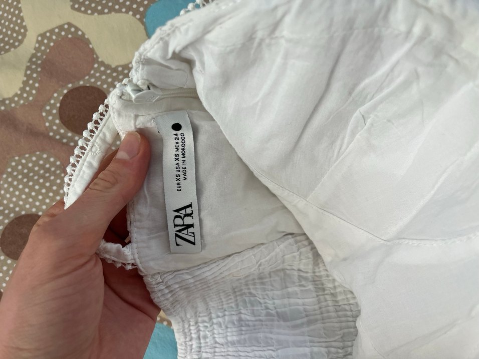 Beyaz Bohem Mini Elbise - Görsel 3