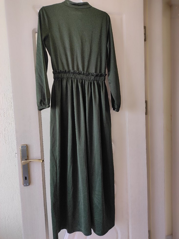 Diger Uzun Keten Elbise - Görsel 2