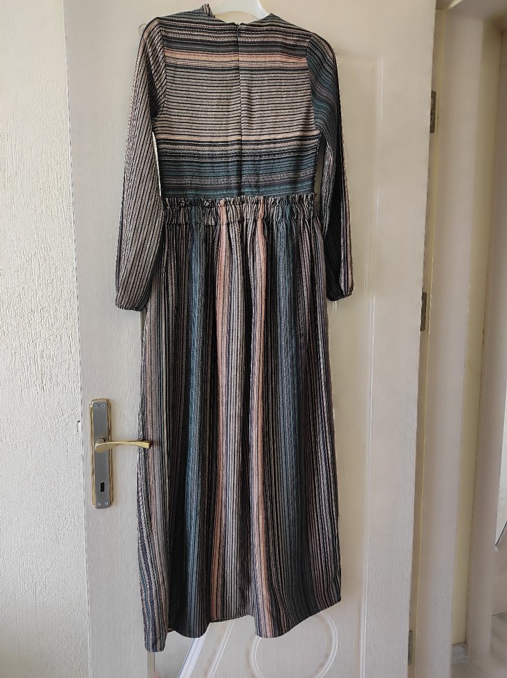 Diger Bohem Uzun Kollu Piliseli Uzun Elbise - Görsel 2