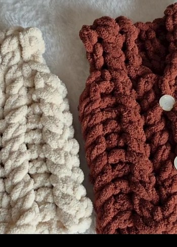 0-6 aylık puffy örgü bebek yeleği - Görsel 2