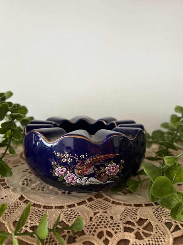 Koyu Mavi Çiçek Desenli kobalt ısıtıcı - Görsel 3