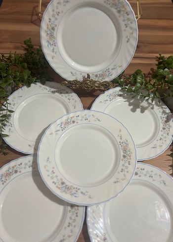 Pastel Çiçek Desenli Beyaz Tabak - Görsel 8