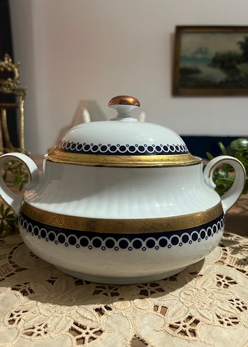 Nakış Desenli Beyaz Çift Kulplu çorbalık bavaria - Görsel 9