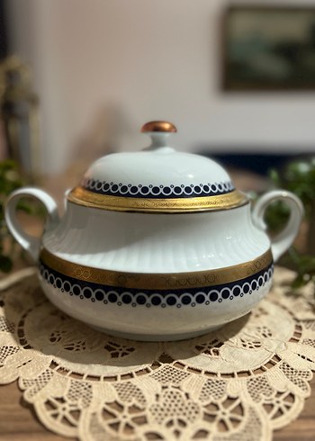 Nakış Desenli Beyaz Çift Kulplu çorbalık bavaria - Görsel 10