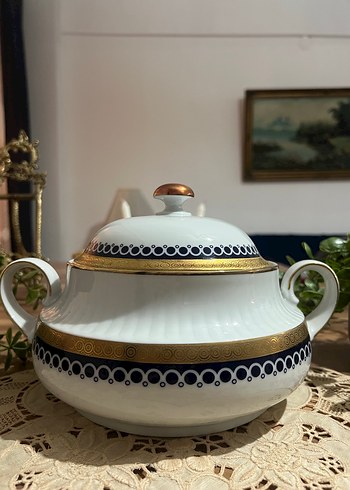 Nakış Desenli Beyaz Çift Kulplu çorbalık bavaria - Görsel 2