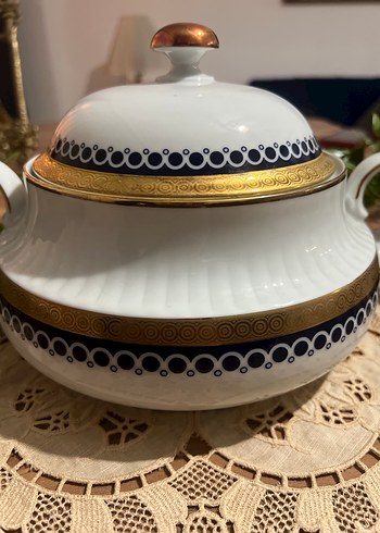 Nakış Desenli Beyaz Çift Kulplu çorbalık bavaria - Görsel 8