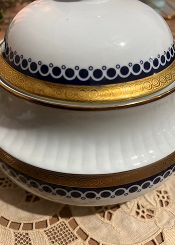 Nakış Desenli Beyaz Çift Kulplu çorbalık bavaria - Görsel 5