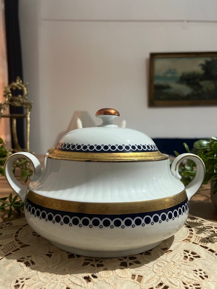 Nakış Desenli Beyaz Çift Kulplu çorbalık bavaria - Görsel 2