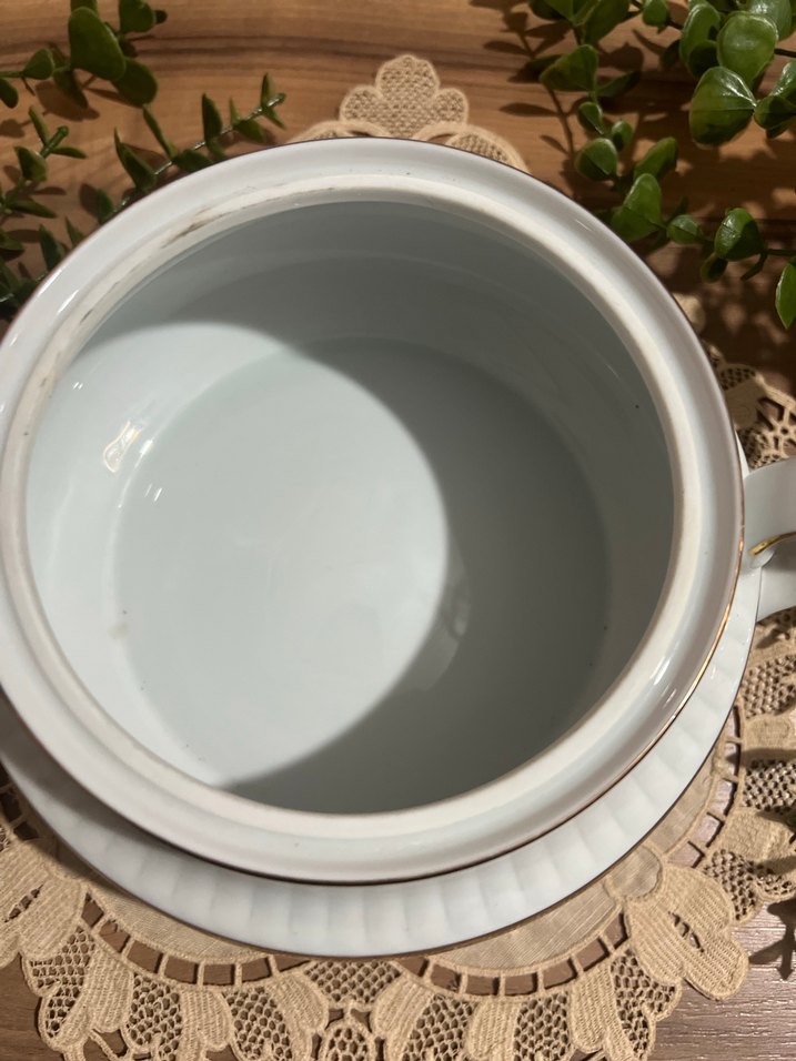 Nakış Desenli Beyaz Çift Kulplu çorbalık bavaria - Görsel 4