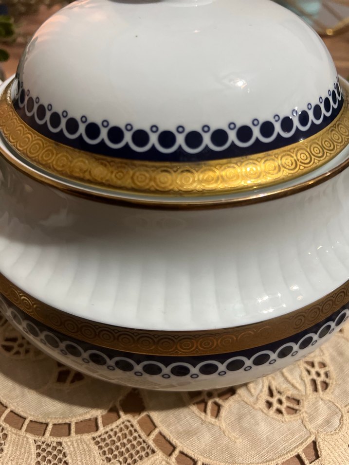 Nakış Desenli Beyaz Çift Kulplu çorbalık bavaria - Görsel 5