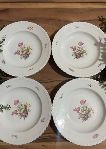 Pastel Çiçek Desenli Beyaz Tabak Seti - Görsel 6