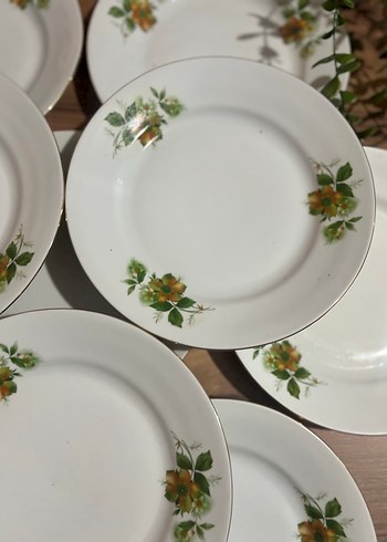 Beyaz Çiçek Desenli Yemek Tabağı Seti 10 adet - Görsel 3