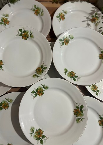 Beyaz Çiçek Desenli Yemek Tabağı Seti 10 adet - Görsel 4