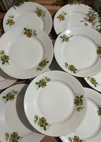 Beyaz Çiçek Desenli Yemek Tabağı Seti 10 adet - Görsel 9