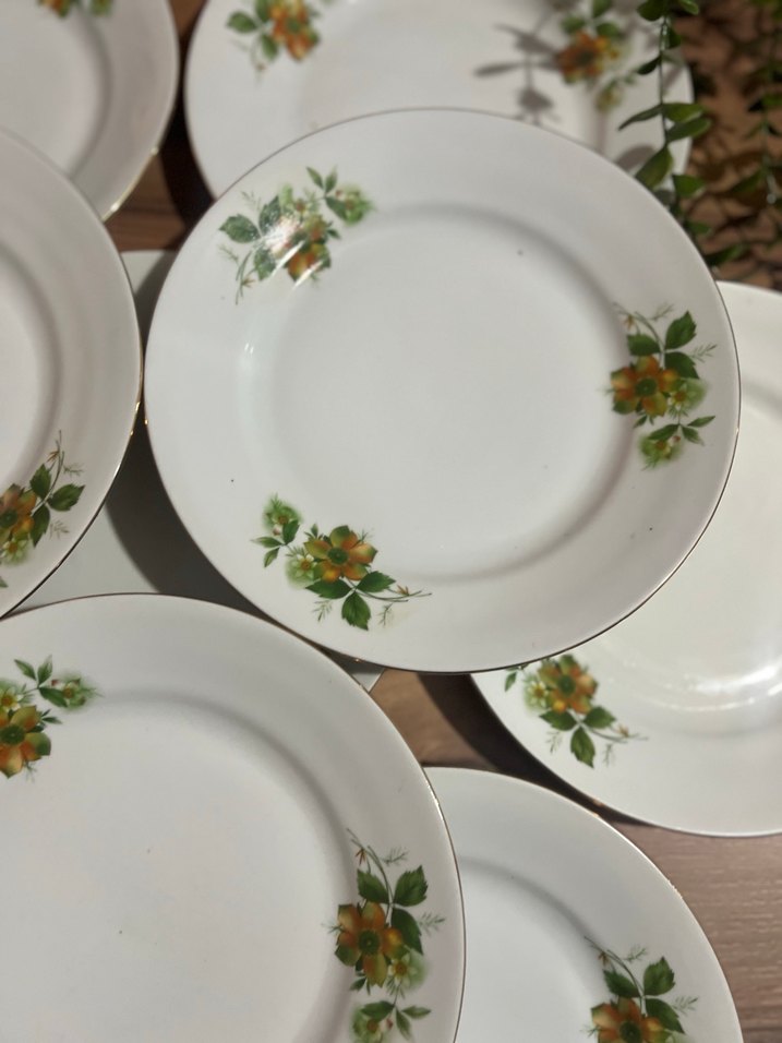 Beyaz Çiçek Desenli Yemek Tabağı Seti 10 adet - Görsel 3