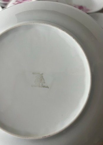 Bordo Çiçek Desenli Yemek Takımı Çekoslavak damgalı - Görsel 8