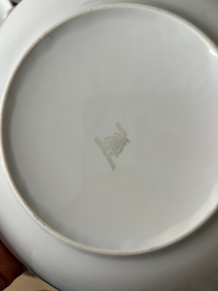 Bordo Çiçek Desenli Yemek Takımı Çekoslavak damgalı - Görsel 5