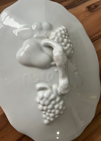 Fransız limoges  Beyaz  Kapaklı sunumluk - Görsel 4