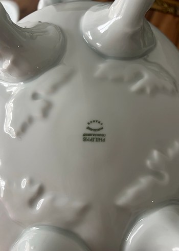 Fransız limoges  Beyaz  Kapaklı sunumluk - Görsel 10