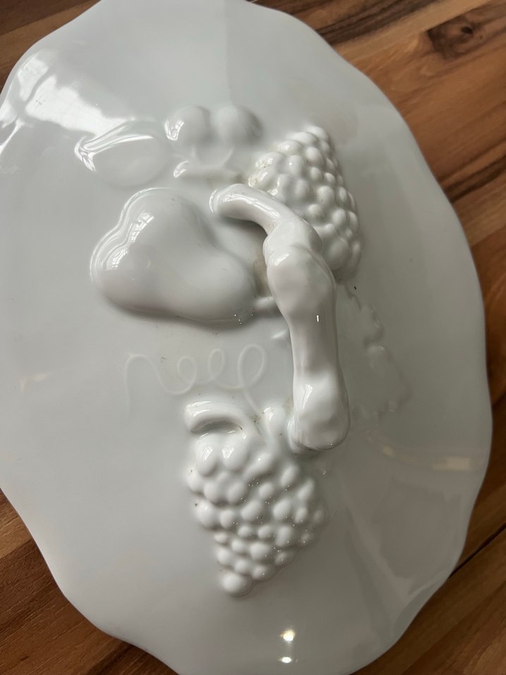 Fransız limoges  Beyaz  Kapaklı sunumluk - Görsel 4