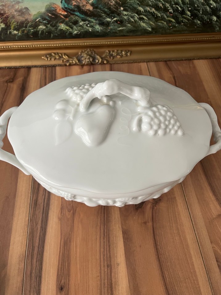 Fransız limoges  Beyaz  Kapaklı sunumluk - Görsel 2