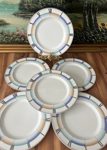 Çok Renkli Desenli Yemek Tabağı Seti bavaria damgalı - Görsel 2