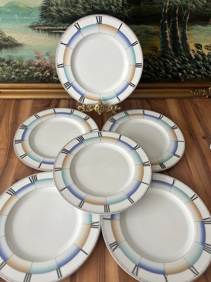 Çok Renkli Desenli Yemek Tabağı Seti bavaria damgalı - Görsel 2