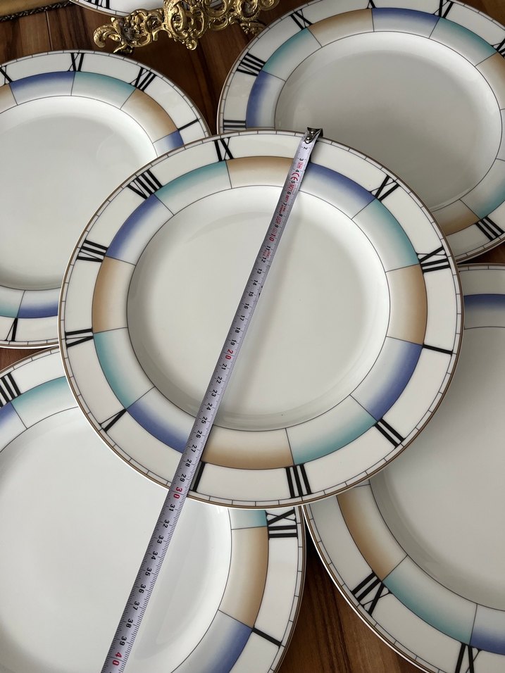 Çok Renkli Desenli Yemek Tabağı Seti bavaria damgalı - Görsel 4