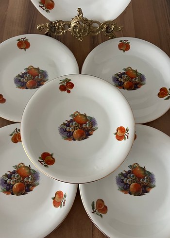 Meyve Desenli Beyaz Porselen Tabak Seti - Görsel 5