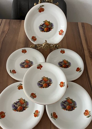 Meyve Desenli Beyaz Porselen Tabak Seti - Görsel 3