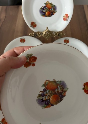 Meyve Desenli Beyaz Porselen Tabak Seti - Görsel 8