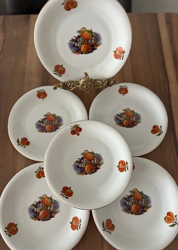 Meyve Desenli Beyaz Porselen Tabak Seti - Görsel 4