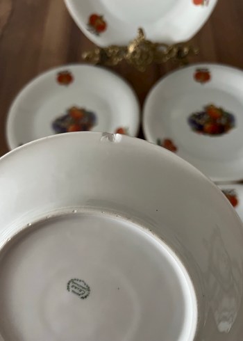 Meyve Desenli Beyaz Porselen Tabak Seti - Görsel 12