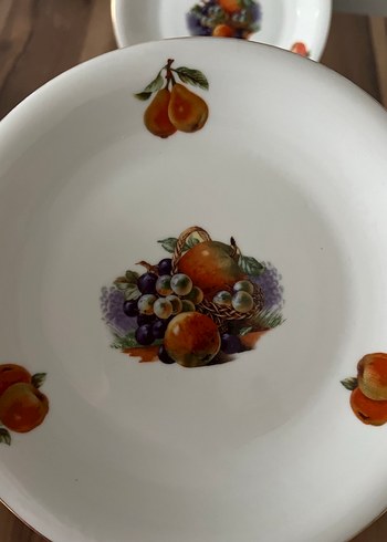 Meyve Desenli Beyaz Porselen Tabak Seti - Görsel 7