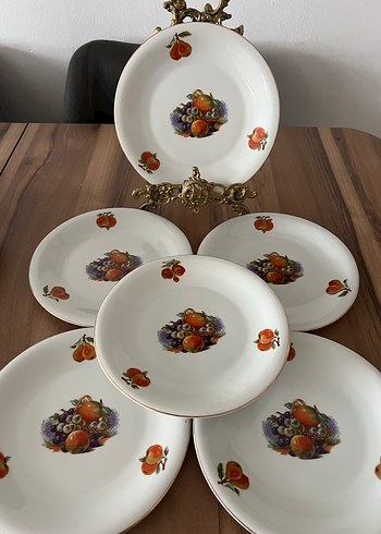 Meyve Desenli Beyaz Porselen Tabak Seti - Görsel 2