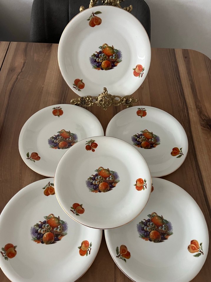 Meyve Desenli Beyaz Porselen Tabak Seti - Görsel 3