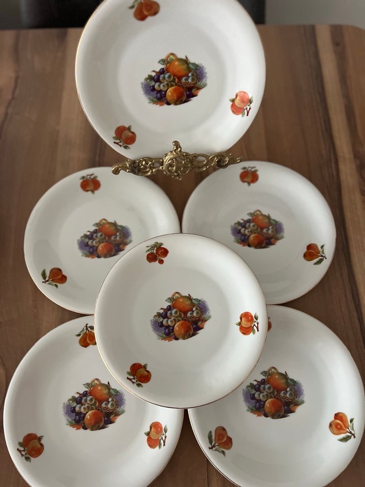 Meyve Desenli Beyaz Porselen Tabak Seti - Görsel 4